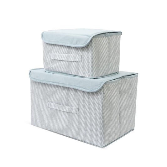 Foldable Non-Woven Big and Small Storage Basket Bins Wardrobe Closet Organizer (Pack of 2)